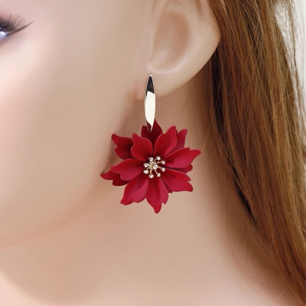 3for$20 1pair European And American Style Dual-layered Painted Floral Shaped